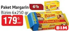 BİZİM PAKET MARGARİN 6X250 GR 6'LI fiyat ve kampanya bilgisi